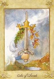 Ace of Swords in the deck Llewellyn Tarot