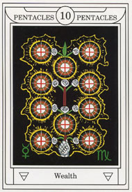 Ten of Pentacles in the deck Golden Dawn Magical Tarot