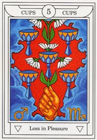 Five of Cups in the deck Golden Dawn Magical Tarot