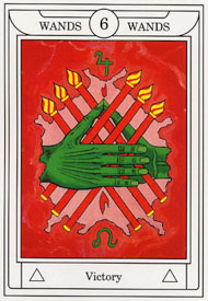 Six of Wands in the deck Golden Dawn Magical Tarot