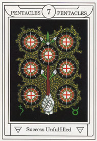 Seven of Pentacles in the deck Golden Dawn Magical Tarot