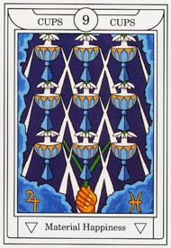 Nine of Cups in the deck Golden Dawn Magical Tarot