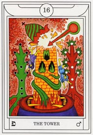 The Tower in the deck Golden Dawn Magical Tarot