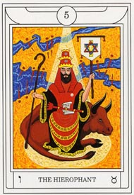 The Hierophant in the deck Golden Dawn Magical Tarot