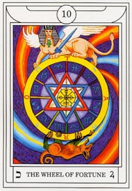 Wheel of Fortune in the deck Golden Dawn Magical Tarot