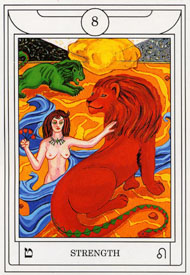 Strength in the deck Golden Dawn Magical Tarot