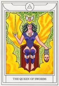 Queen of Swords in the deck Golden Dawn Magical Tarot