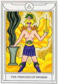 Page of Swords in the deck Golden Dawn Magical Tarot