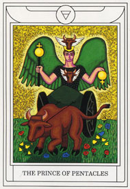 Knight of Pentacles in the deck Golden Dawn Magical Tarot