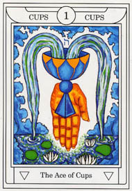 Ace of Cups in the deck Golden Dawn Magical Tarot