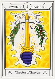 Ace of Swords in the deck Golden Dawn Magical Tarot