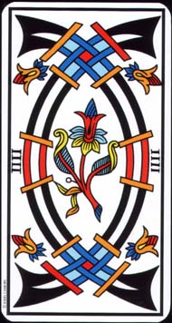 Four of Swords in the deck Tarot de Marseille Jodorowsky-Camoin