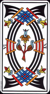 Six of Swords in the deck Tarot de Marseille Jodorowsky-Camoin