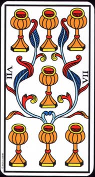 Seven of Cups in the deck Tarot de Marseille Jodorowsky-Camoin