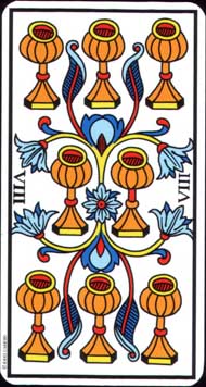 Eight of Cups in the deck Tarot de Marseille Jodorowsky-Camoin