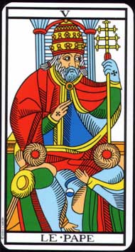 The Hierophant in the deck Tarot de Marseille Jodorowsky-Camoin