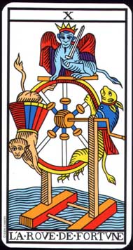 Wheel of Fortune in the deck Tarot de Marseille Jodorowsky-Camoin