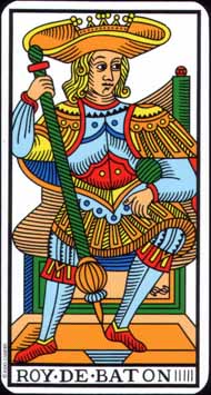 King of Wands in the deck Tarot de Marseille Jodorowsky-Camoin