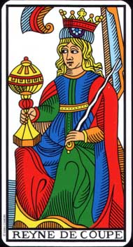 Queen of Cups in the deck Tarot de Marseille Jodorowsky-Camoin