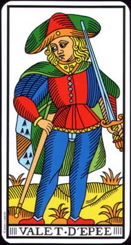 Page of Swords in the deck Tarot de Marseille Jodorowsky-Camoin