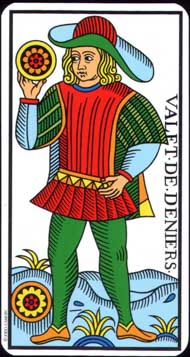 Page of Pentacles in the deck Tarot de Marseille Jodorowsky-Camoin