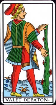 Page of Wands in the deck Tarot de Marseille Jodorowsky-Camoin