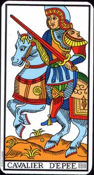 Knight of Swords in the deck Tarot de Marseille Jodorowsky-Camoin