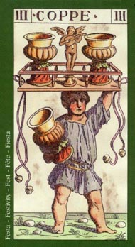 Three of Cups in the deck Tarot of the Master