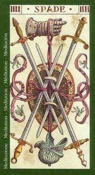 Four of Swords in the deck Tarot of the Master