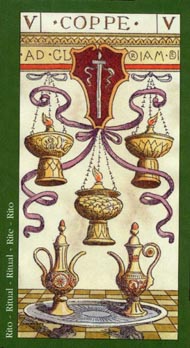 Five of Cups in the deck Tarot of the Master