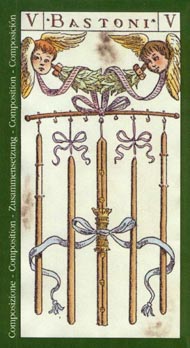 Five of Wands in the deck Tarot of the Master