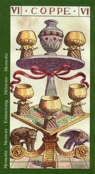 Six of Cups in the deck Tarot of the Master