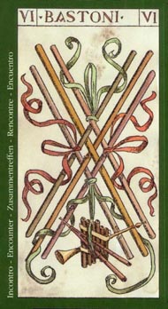 Six of Wands in the deck Tarot of the Master