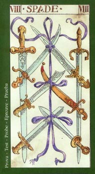 Eight of Swords in the deck Tarot of the Master