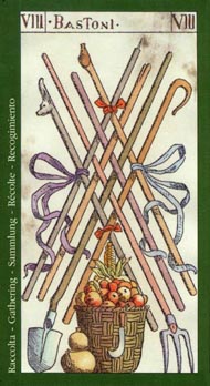 Eight of Wands in the deck Tarot of the Master