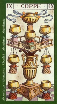 Nine of Cups in the deck Tarot of the Master