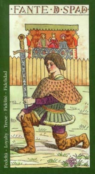 Page of Swords in the deck Tarot of the Master