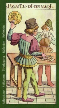 Page of Pentacles in the deck Tarot of the Master