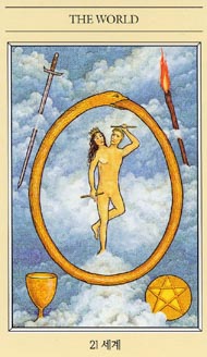 The World in the deck The Mythic Tarot