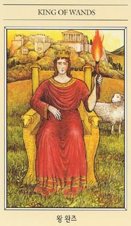 King of Wands in the deck The Mythic Tarot