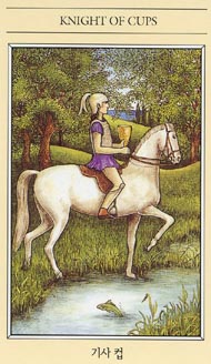 Knight of Cups in the deck The Mythic Tarot