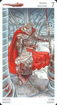 Seven of Wands in the deck Avalon Tarot