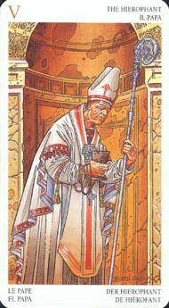 The Hierophant in the deck Avalon Tarot