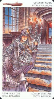 Queen of Wands in the deck Avalon Tarot