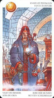 Page of Pentacles in the deck Avalon Tarot