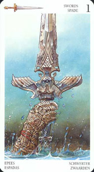 Ace of Swords in the deck Avalon Tarot