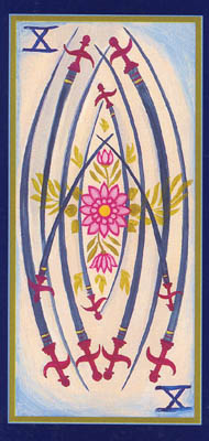 Ten of Swords in the deck Tarot du Roy Nissanka