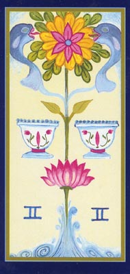 Two of Cups in the deck Tarot du Roy Nissanka