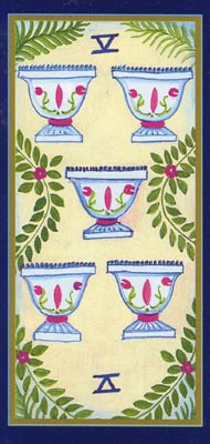 Five of Cups in the deck Tarot du Roy Nissanka