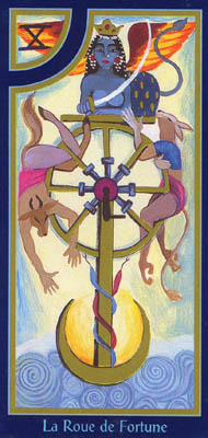 Wheel of Fortune in the deck Tarot du Roy Nissanka